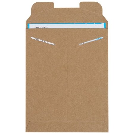 Bsc Preferred 9 x 11-1/2'' Kraft Stayflats Mailers, 100PK BUY00029016